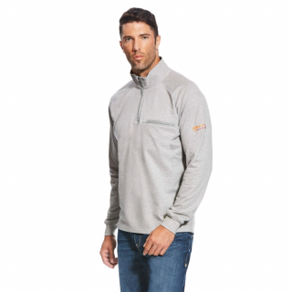 Ariat FR Rev 1/4 Zip Top - Heather Gray